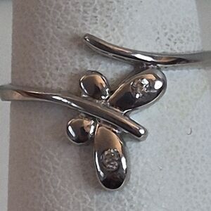 Sterling Silver Butterfly Ring Size 4 Bypass Style